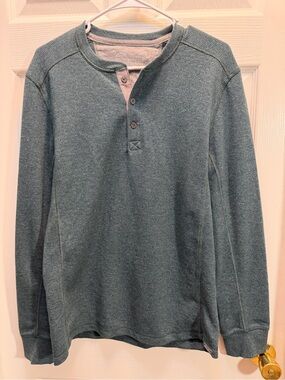 Eddie Bauer Teal and Gray Henley Pullover